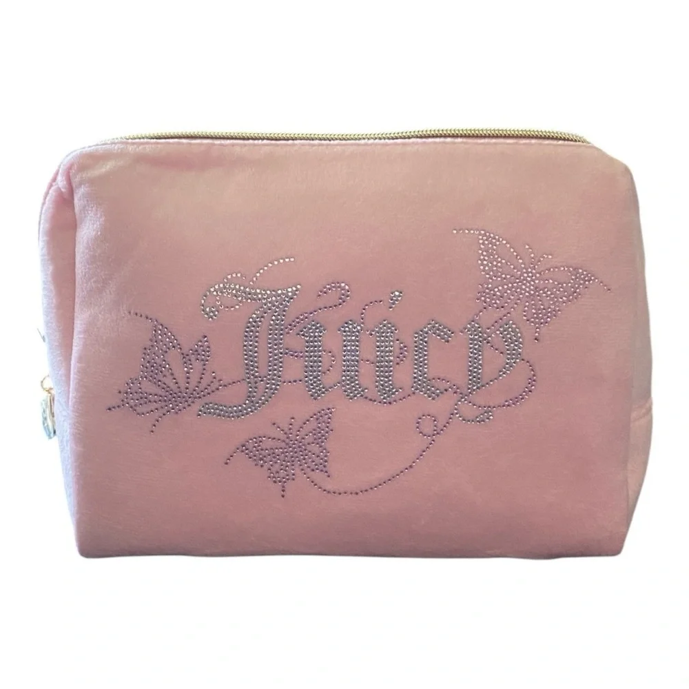 NWT-JUICY COUTURE-PINK PLUSH TRAVEL/MAKEUP BAG